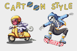 professional cartoon character design for branding and merchandise