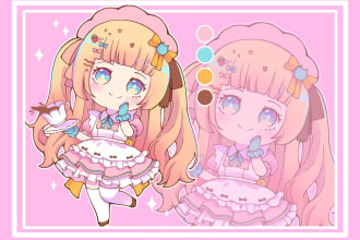 draw a cute anime chibi character in my aesthetic style