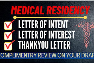 enhance your residency letter of intent, interest and thankyou letters