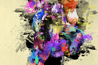 draw a abstract portrait for your family