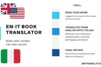 translate your story, novel, book from english into italian