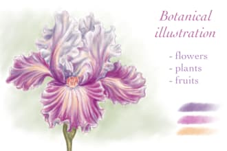 draw botanical watercolor illustration in digital