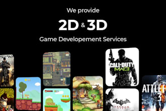 develop 3d or 2d game in unity for android ios web PC