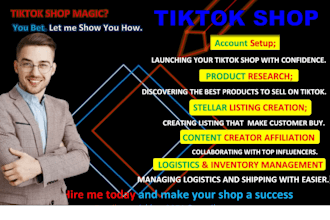 be your tik tok shop virtual assistant or seller central manager