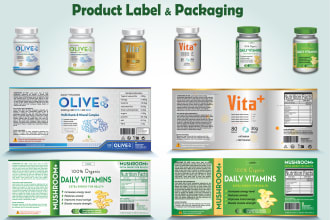 do product label design, multivitamin, supplement,  cosmetic label etc