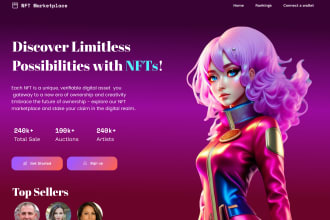 design nft ui ux website nft banner landing page for  minting nft marketplace