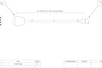 create a PDF drawing of simple wire or cable assemblies