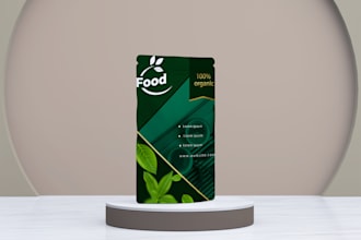 do tea, beef, spice chips, coffee label, stand up pouch, and bag packaging