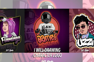 draw vector character logo