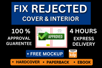 edit fix resize modify rejected book cover and interior