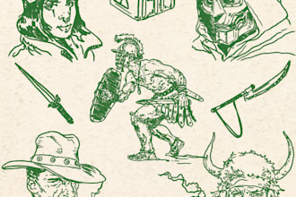 design western vintage monoline style