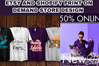 design etsy shopify print on demand store, shopify etsy print on demand