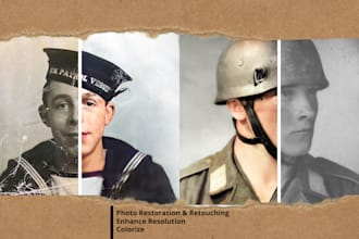 colorize, restore, fix and repair damaged old photo