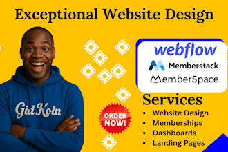 create webflow membership website or subscription site, memberstack, memberspace