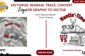 do vectorize, redraw, trace, convert logo or graphic to vector