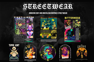 design streetwear graphics for t shirts and merch