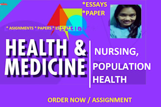 help with your nursing, population health, health and medicine articles
