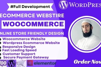 design woocommerce website, wordpress ecommerce website or online store