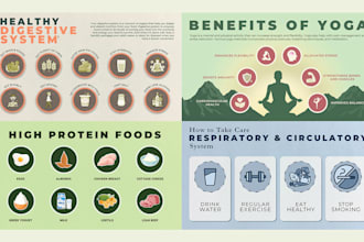 design health, fitness, and educational infographics