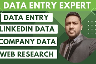 do any kinds of company data entry, linkedin data entry