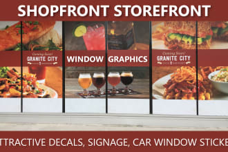 design creative shopfront storefront or window graphics