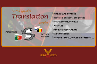 translate portuguese to dutch or flemish and proofread