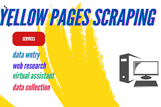 do yellow pages scraping, data processing, data entry,