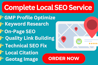 provide monthly local SEO service for google first page ranking