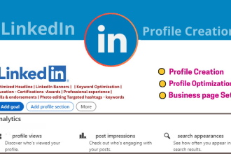 create and fully optimize linkedin profile, business page
