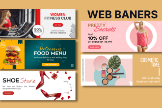design shopify banner, header, hero images, slider and website banner