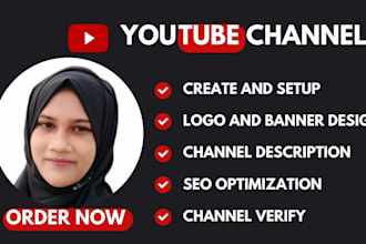 do professional youtube channel create setup and SEO