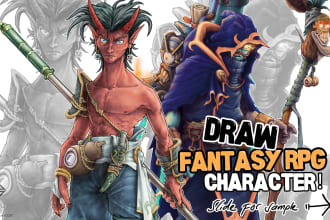 create fantasy character illustration for game, dnd and more