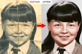 old photo restoration,fix picture,and damaged photo,colorize
