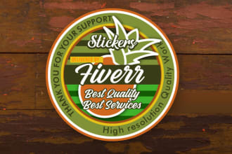 create custom stickers, badge, patch, circular round logo or graphic design