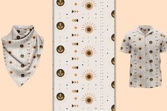 create seamless textile fabric and repeat pattern design