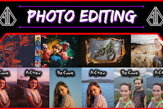 professionally edit, create or manipulate photos in photoshop or illustrator