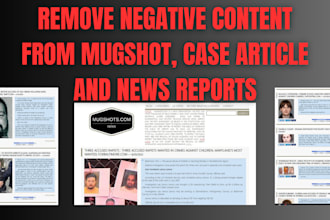 permanently remove mugshots, case articles, news reports, and negative links