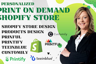 etsy shopify personalize print on demand printify printful teeinblue customily