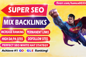 build high quality mix backlink with manual white hat off page SEO link building