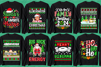 design custom christmas t shirts or ugly sweater graphics