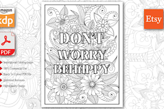 design inspirational quotes and adult coloring book pages for KDP