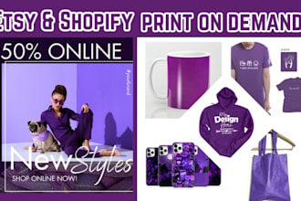 design etsy shopify print on demand store, shopify print on demand, etsy store