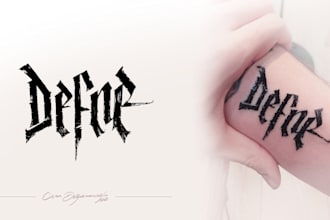 do custom tattoo design, lettering text writing script minimalist tatoo