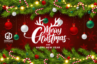 creative christmas logo, banner, and menu makeover