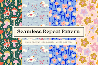 design unique seamless repeat pattern, textile, print design