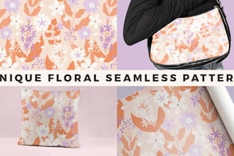 create unique floral seamless pattern, textile, print design