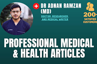 write well researched medical articles and health blogs