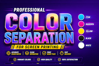 do color separation, simulation, cmyk, spot, halftone, for screen printing