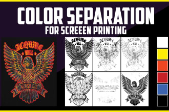 do color separation, simulation, cmyk, spot, halftone, for screen printing