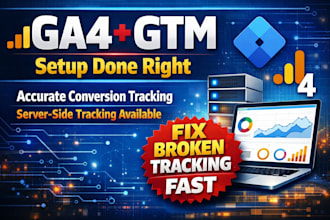 set up google analytics 4, GTM, and facebook pixel setup